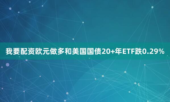 我要配资欧元做多和美国国债20+年ETF跌0.29%